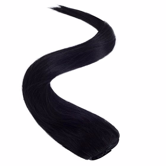 Wildest Dreams Clip In Half Head Human Hair Extension 18 Inch - 1 Blackest Black