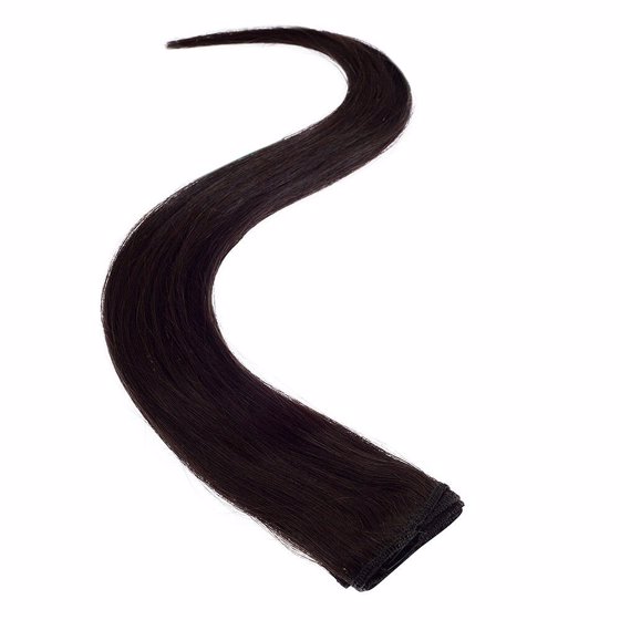 Wildest Dreams Clip In Single Weft Human Hair Extension 18 Inch - 1B Barely Black