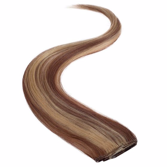 Wildest Dreams Clip In Single Weft Human Hair Extension 18 Inch - 10/22 Brown Blonde