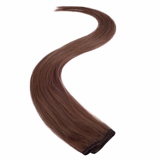 Wildest Dreams Clip In Single Weft Human Hair Extension 18 Inch - 4LB Warm Brown