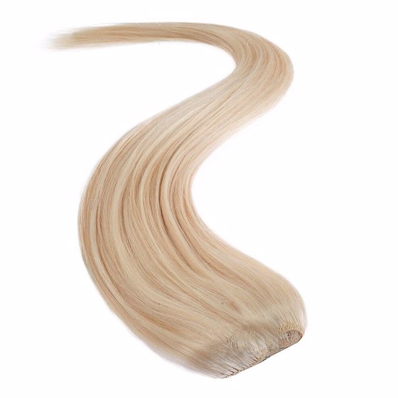 Wildest Dreams Clip In Half Head Human Hair Extension 18 Inch - 60 Blondest Blonde