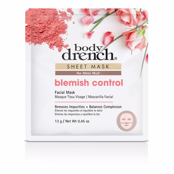 Body Drench No-Mess Mud Blemish Control Sheet Facial Mask 13g