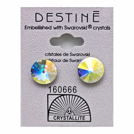 Crystallite Rivoli Stud Earrings, 11mm