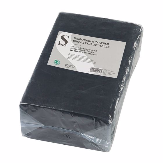 S-PRO Disposable Towels, Black, Pack of 50