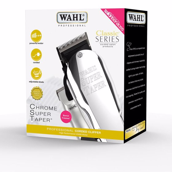 Wahl 8463-808 Chrome Super Taper Bonus Kit with free Micro Finisher Trimmer