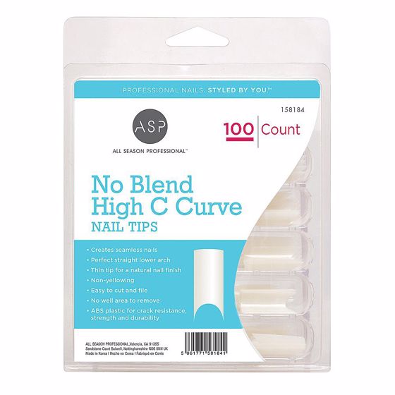 ASP No Blend High C Curve Nail Tips Pack of 100
