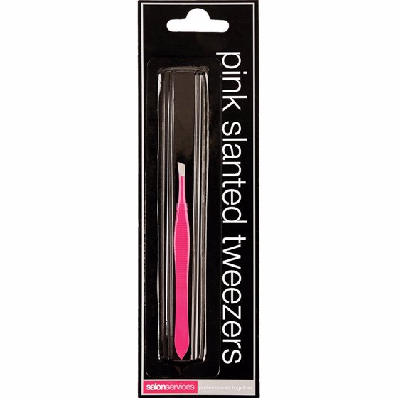 Salon Services Tweezers Slanted Pink